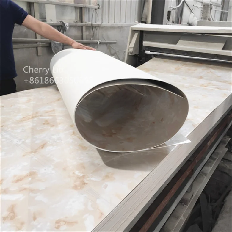 Interior Decoration PVC Wall Panel Board 3D Printing Marble Texture UV Coating Marble Sheet