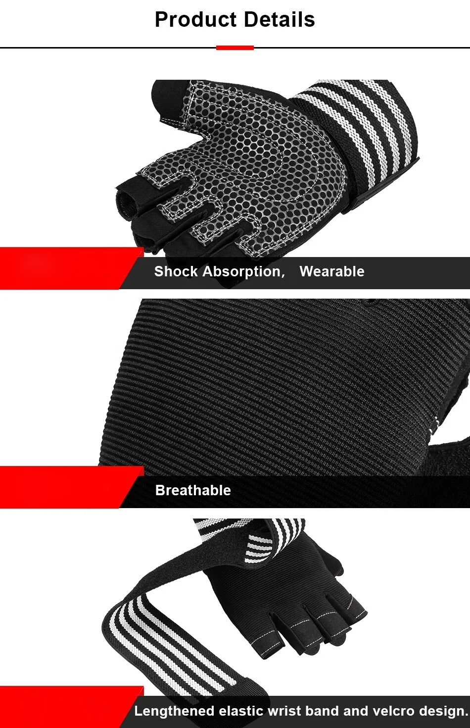 Weightlifting Men/Women Half Finger Gloves Gym Workout Training Bodybuilding Gloves Dumbbell Fitness Half Finger Gloves