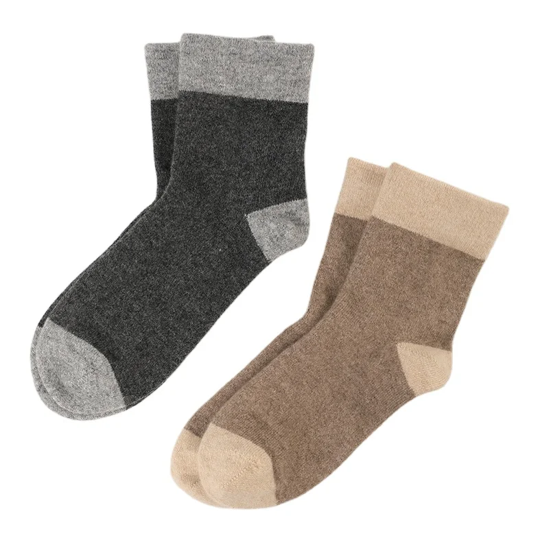 24/25 hot selling manufactured  custom logo unisex 100% cashmere socks indoor soft skin friendly cashmere slipper sock