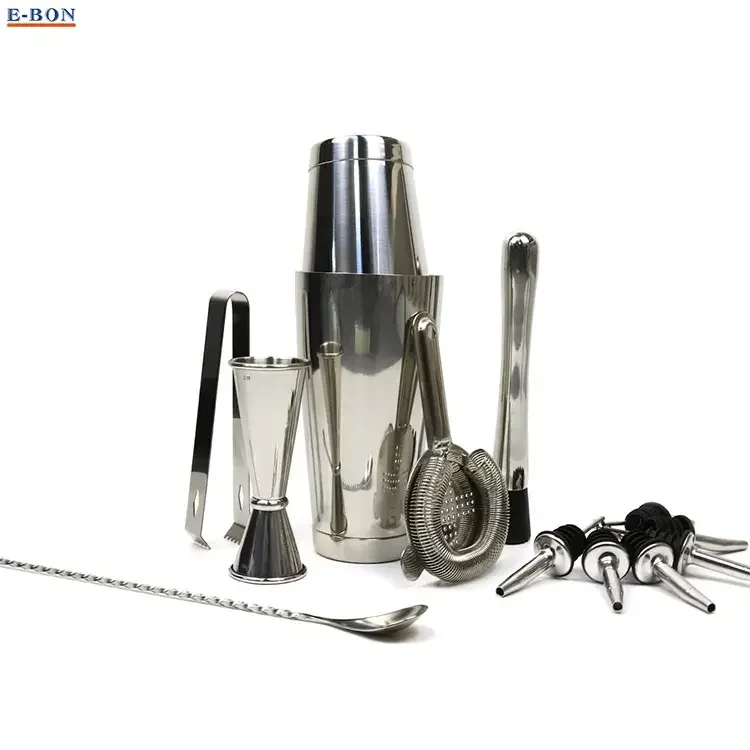 Luxury Style Stainless Steel Accesorios Bar Bar Tong Accesorios Bar Cocktail Shaker Bartender Kit Barware Tools