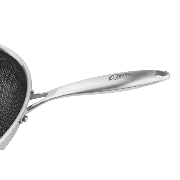 AXA Hot Selling Induction Wok Chinese Stainless Steel Non Stick Less Oil Cooking Healthy Diet Wok Pan Kitchen Accessories With L