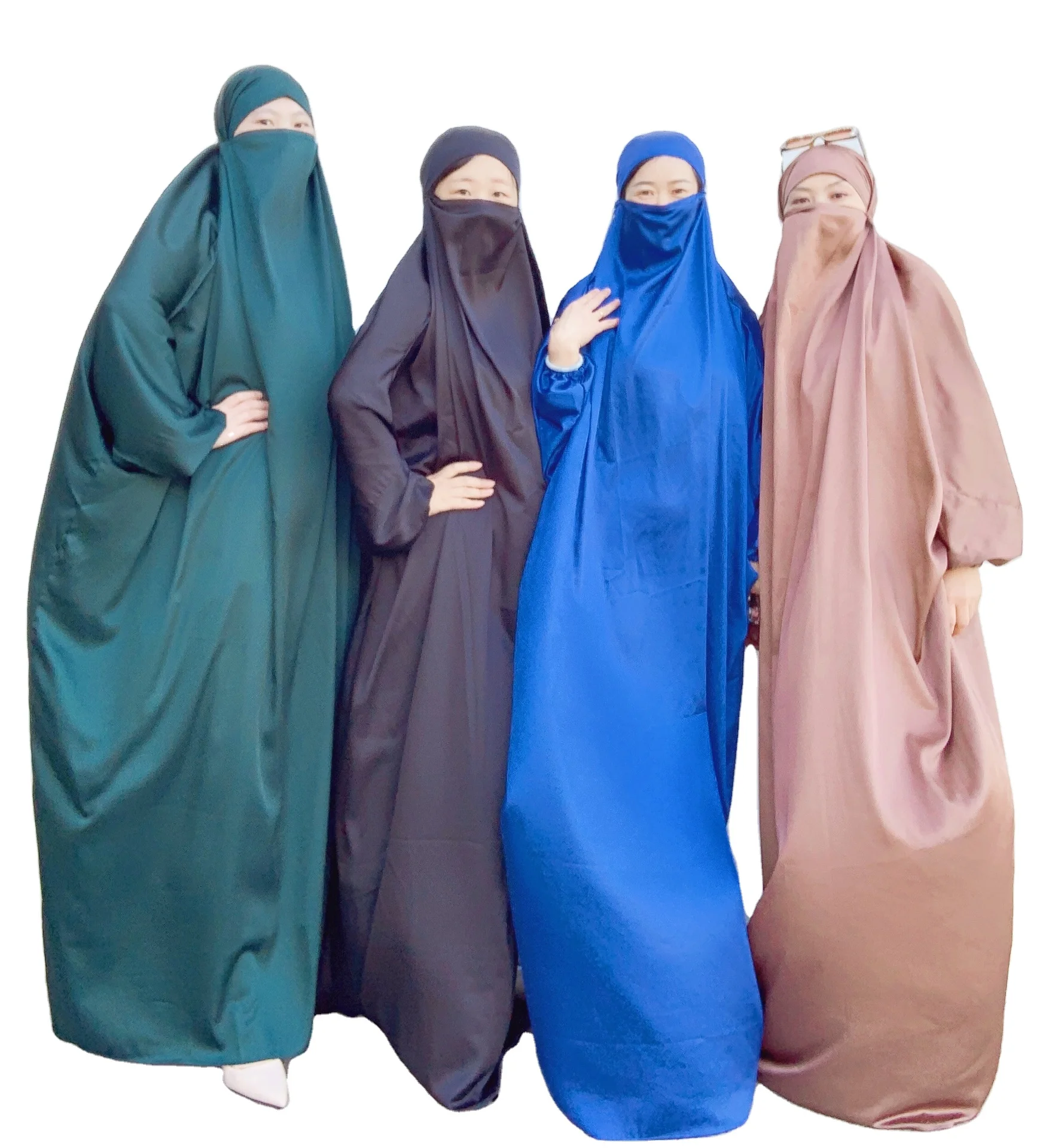 Arab Woman Middle East Islamic Clothing Long Khimar Hijab Jilbab One Piece Prayer Burqa Robe Dubai Dress