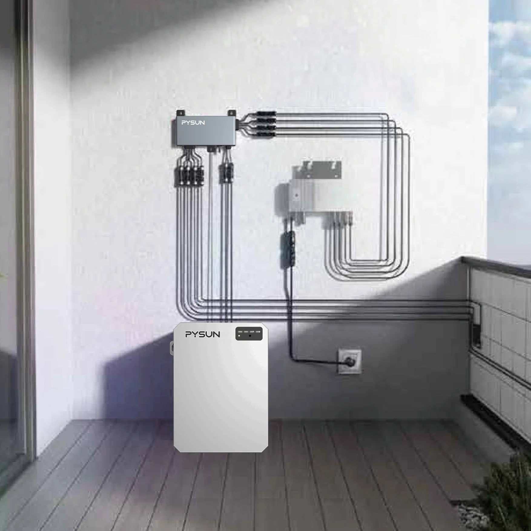 Home Solar Energy Panel Plug and Play Storage System 800w Balkonkraftwerk 600w Watt Complete With Battery on Balcony