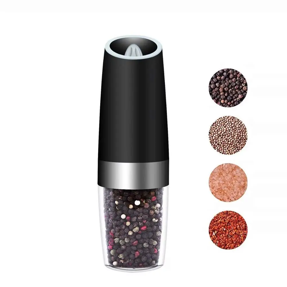 Handheld gravity battery operate salt and pepper mill spice grinder