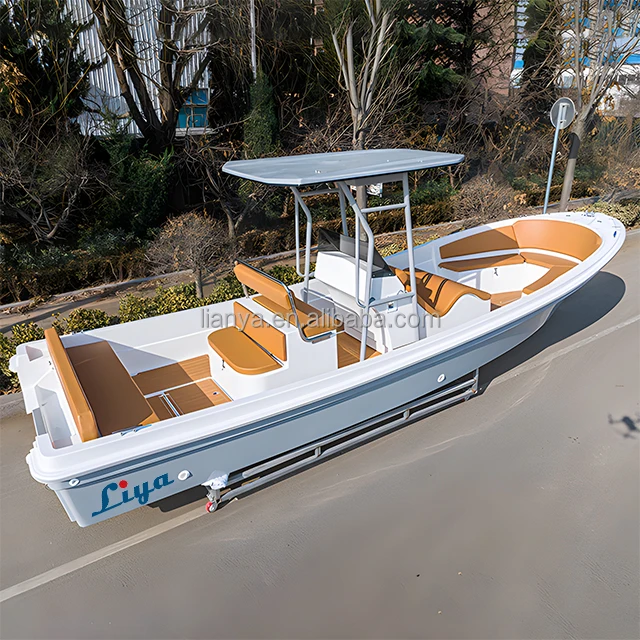 Liya 5m to 8m Customized Color Fiberglass Panga Boat Speed Fishing Boat for Sale