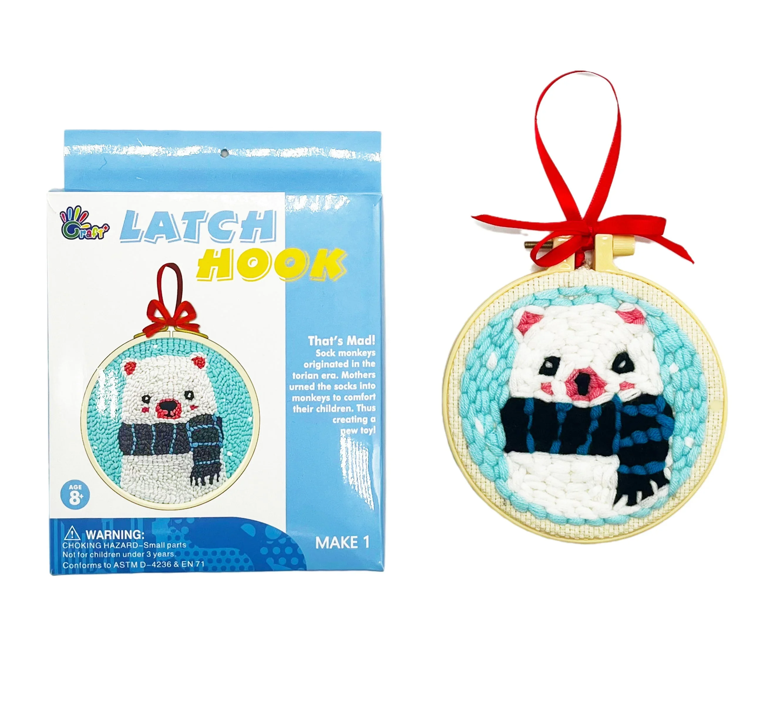 New Product Ideas 2024 DIY Different Patterns Easy Making Animal Latch Hook Easter Craft Box Craft Kit Bear For Kids