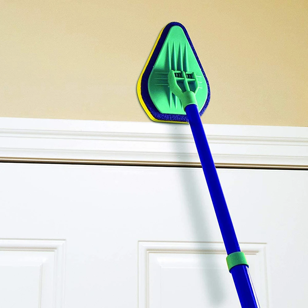 3 IN 1 Telescopic Extendable Handle Cleaning Sponge Brush for Clean Kitchen Bathroom Toilet Tiles Floor & Windows Easy Reach