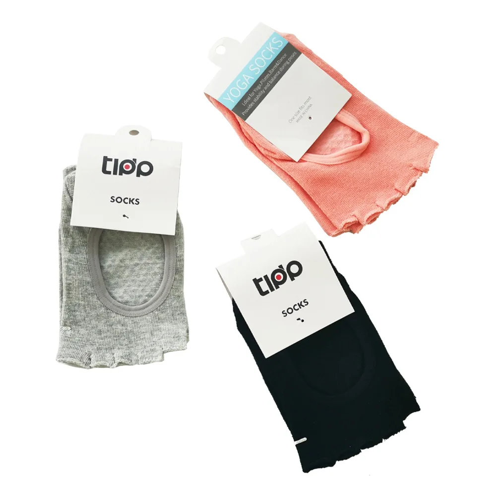 2022 Vivanstar XJ01054  Wholesale cotton open toe 5 fingers anti-slip colorful soft ankle knitted Yoga Socks