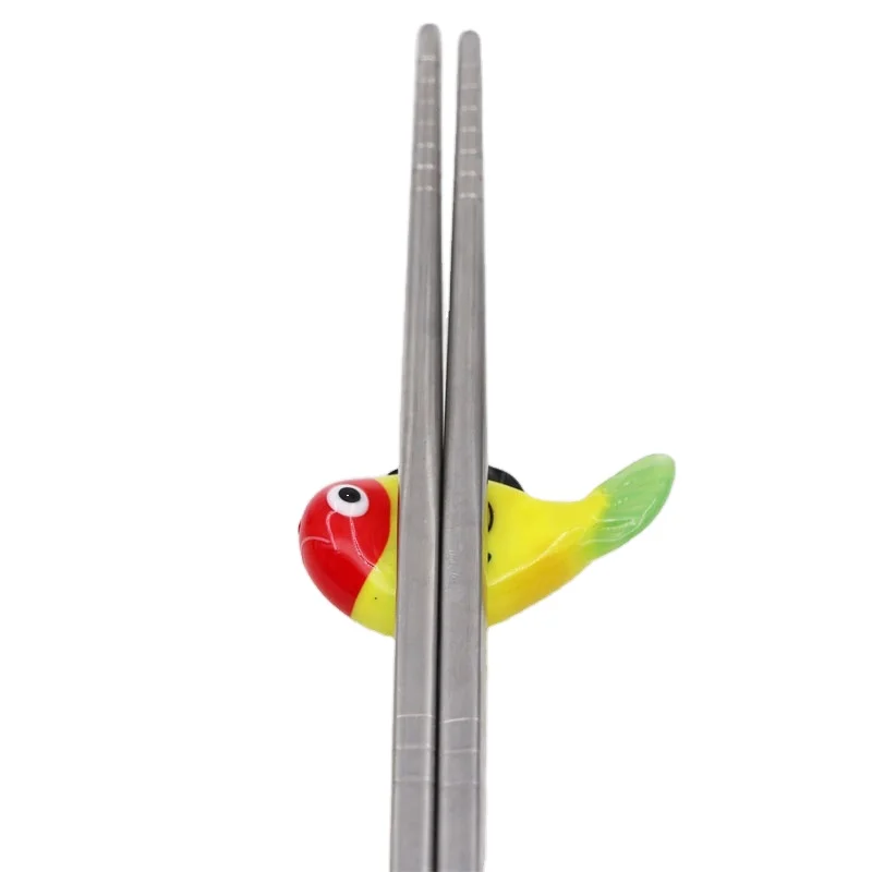 Murano Pen Holder Glass Fish Animal Figurines Cute Chopstick Stand Sculpture Desk Pen Rack Handmade Fork Spoon Chopstick Rest