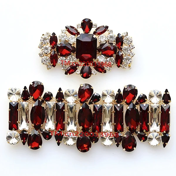 Removable rhinestone square applique Crystal patch cheap Shoe Clips accessories on women Shoe Decorations