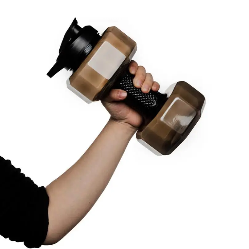 
Portable Plastic Water Cup 2.5L Dumbbell Space Cup Gym Fitness Wide Mouth Durable Protein Shaker Bottle with Custom LOGO 