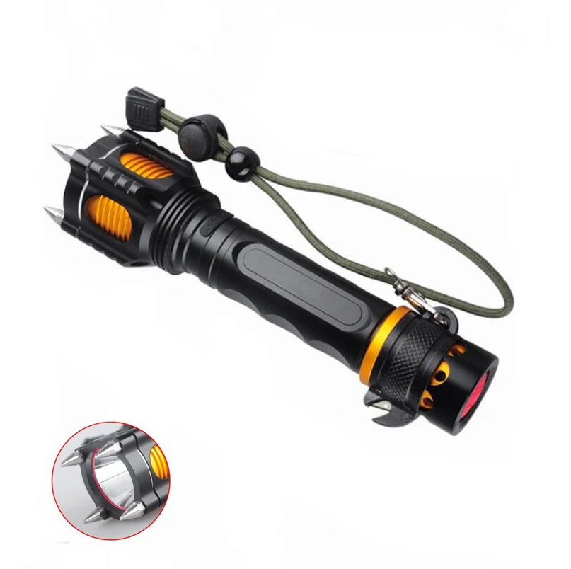 1000lm Emergency Explosion proof Flashlight Rechargeable Patrol Alarm Flashlight for Self Defense