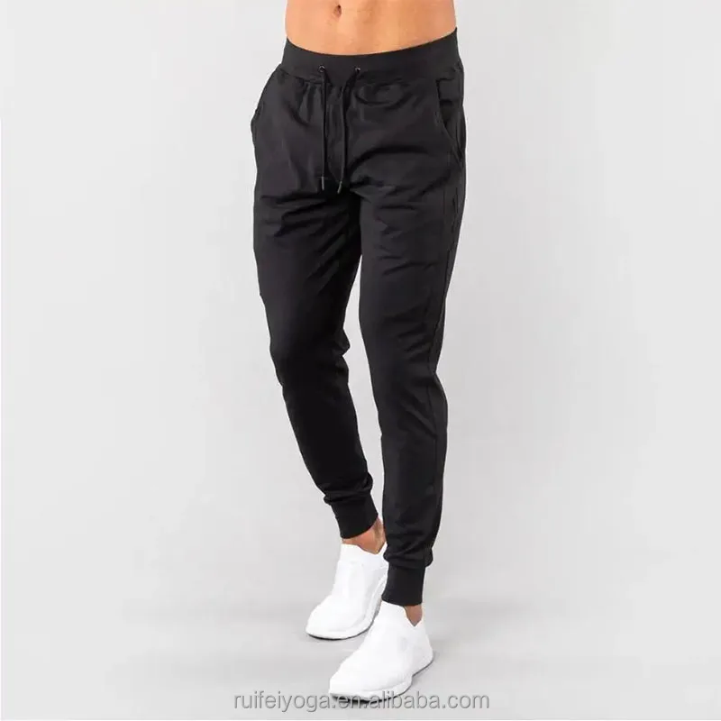 Custom Wholesale Blank Premium Quality Nylon Spandex Slim Fit Sports Sweatpants Tapered Training Gym Fitness Jogger Pant For Men