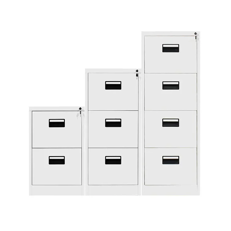 Easy Assemble Office Steel 2 3 4 Drawer Hanging Filing Cabinet With Central Cam Lock