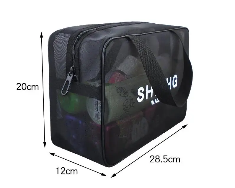 Factory Wholesale Waterproof transparent nylon mesh custom logo small large travel kits makeup cosmetic bag