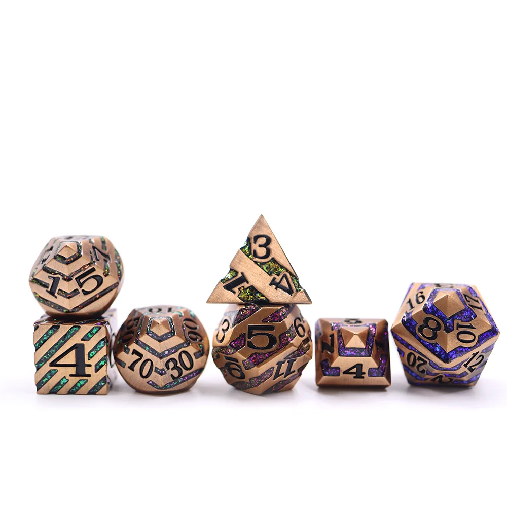High quality polygon shinny sharp edge multi 10 sided dnd precision dice for board game
