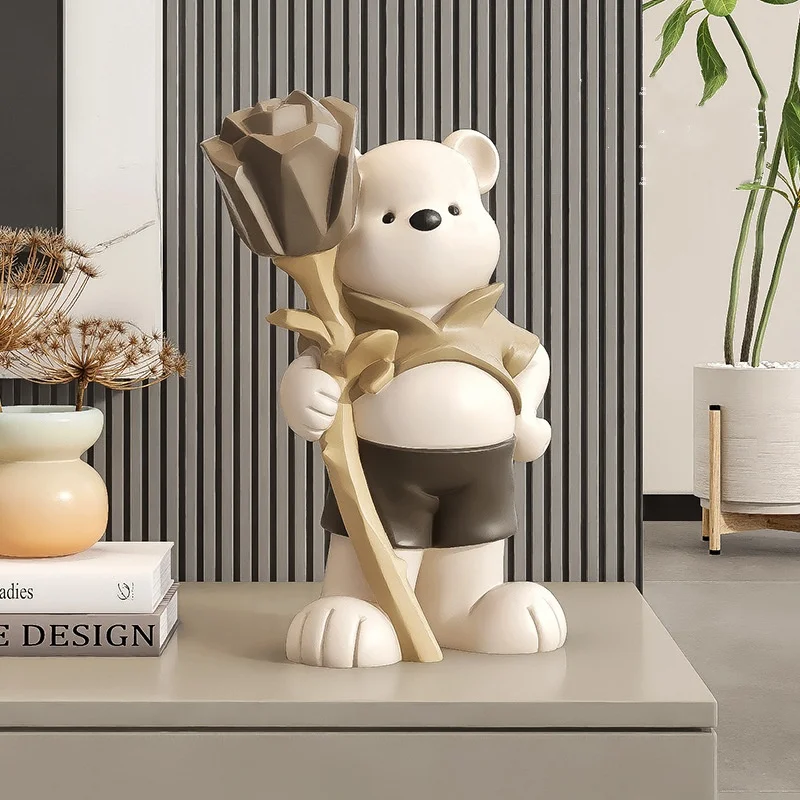 Creative Cartoon Bear Desktop Diy Ornaments Home Accessories Art Resin Bear Sculpture  wedding decor birthday gifts bear Custom