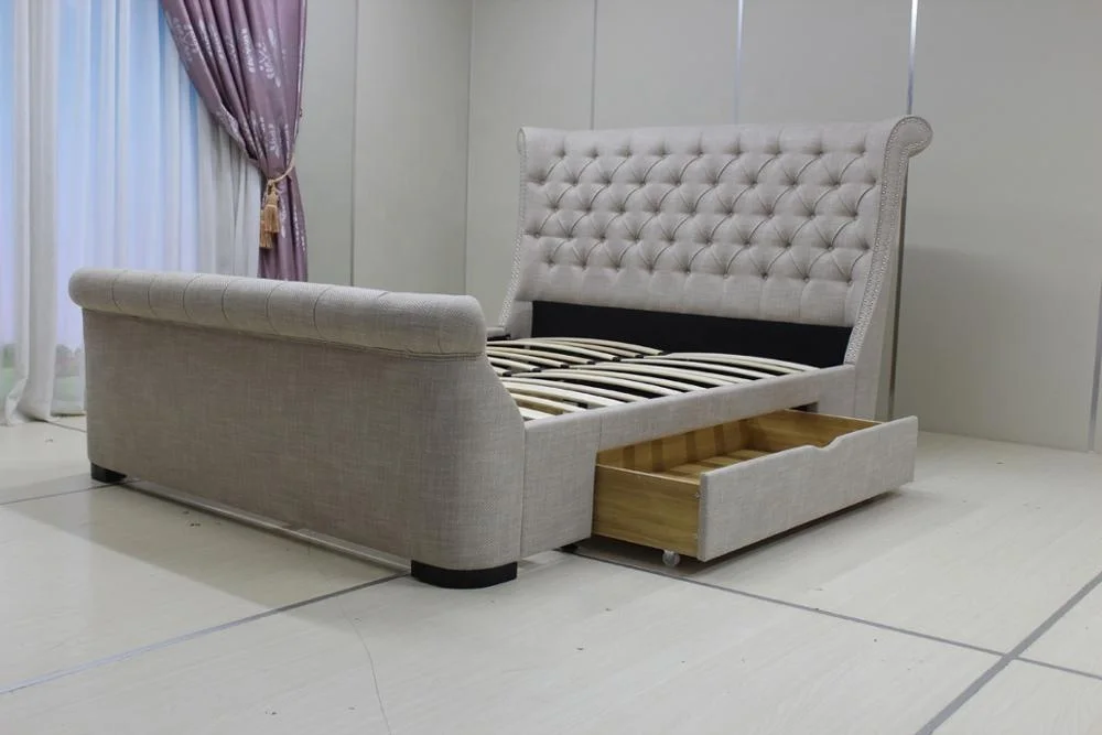 Ottoman Solid Wood Design Furniture Queen Double Modern Bed Frame