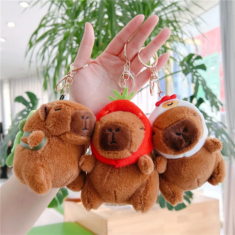 Wholesale Hot Selling Capibala Doll Cute Capybara Pendant Plush Toy Keychain Claw Machine Doll Keychains