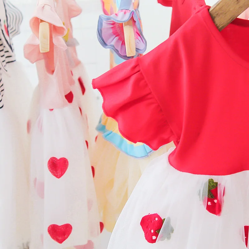 Wholesale baby dress new summer fashion short sleeves princess dress casual dress for baby girls