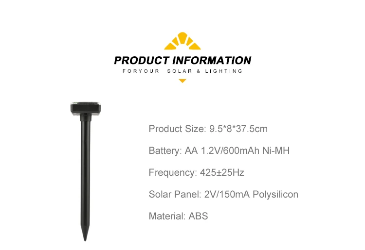 Hot Sales Outdoor Garden animal repeller Waterproof solar mouse repeller ultrasonic mouse trap