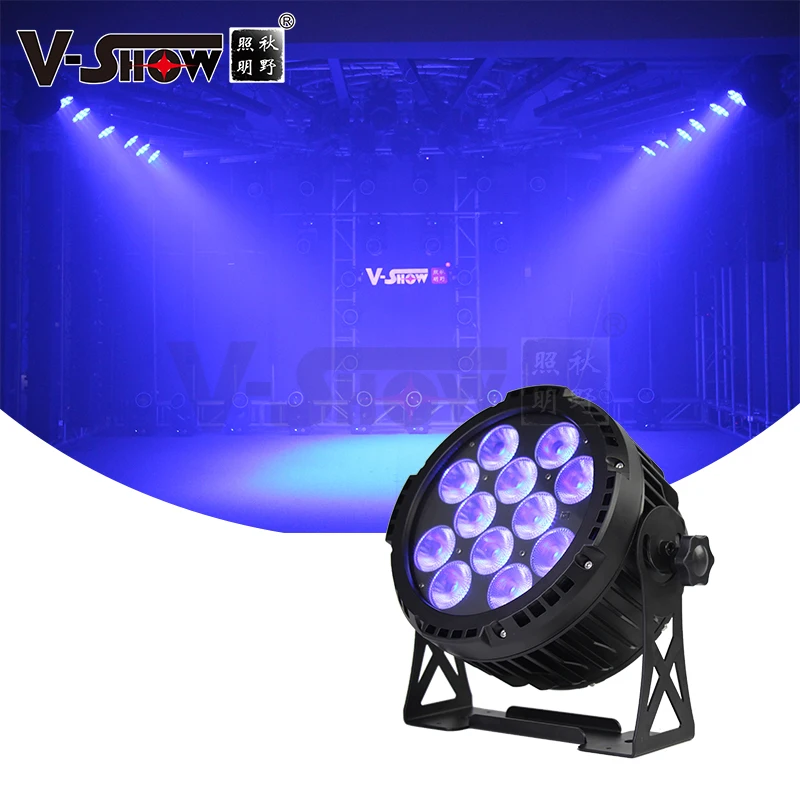 V-Show 4pcs Outdoor IP65 12 * 18W RGBWA+UV 6in1Remote LED Waterproof  Battery Wireless Par Lights Stage Light