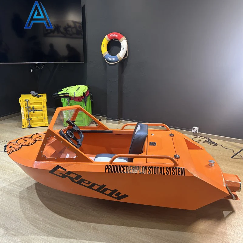 High speed electric mini jet kart boat scooter cruise yacht ship vessel raft mosquito boat for Lure fishing water ski thruster