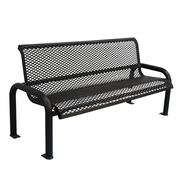 public park expanded steel garden bench outdoor furniture vintage metal bench seat outside patio antique chair bench with back