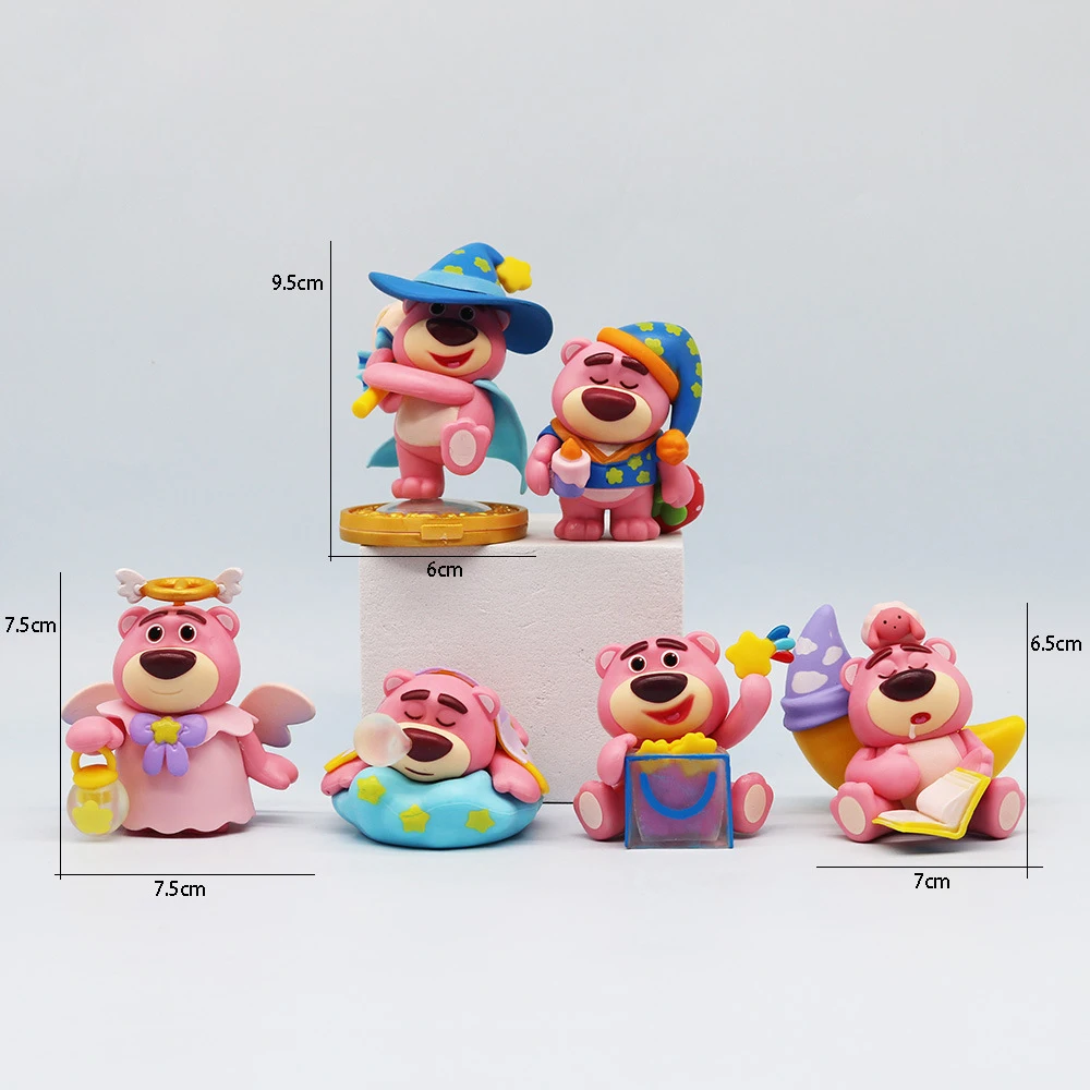 Blind Box Accessories Cake Car Ornament Action Figures Set Custom Lovely Cartoon Strawberry Bear 3D Doll PVC Toys Action Figure