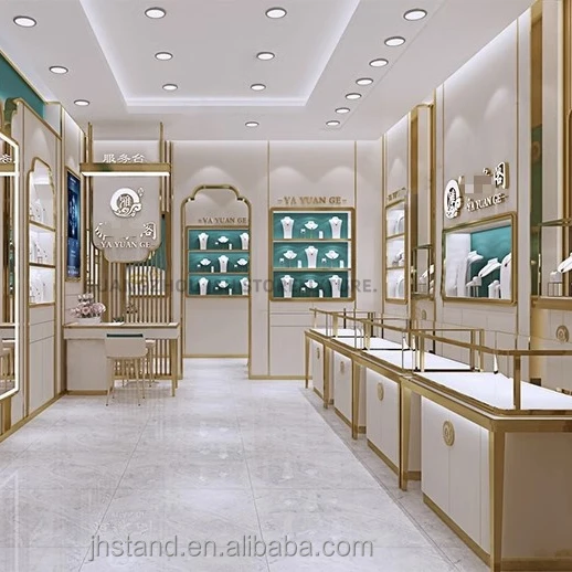 Luxury Jewelry Display Case Neck Model Jewelry and Gold Shop Free 3D Interior Design Earrings Display Stand Professional Design