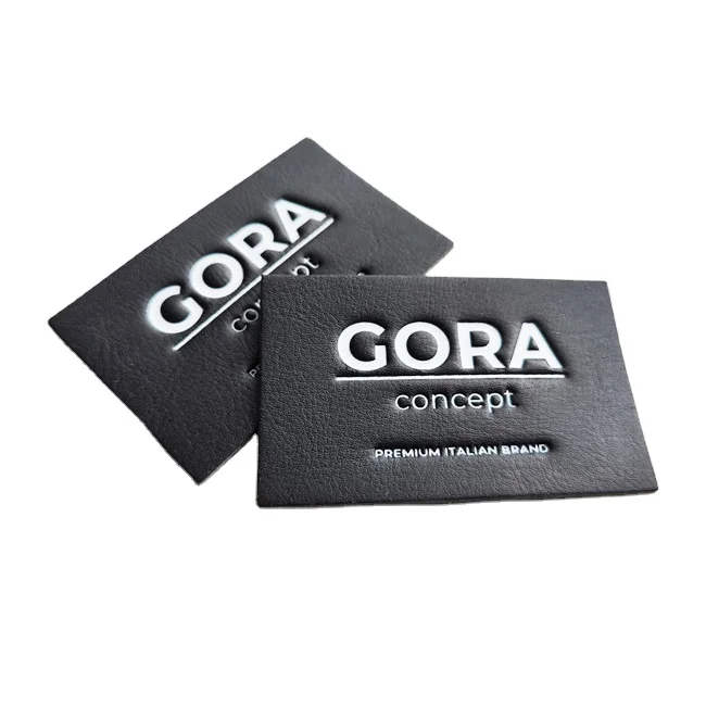 Manufacturer custom leather patch print colorful logo embossed leather label for handbags hats apparel OEM PU tags