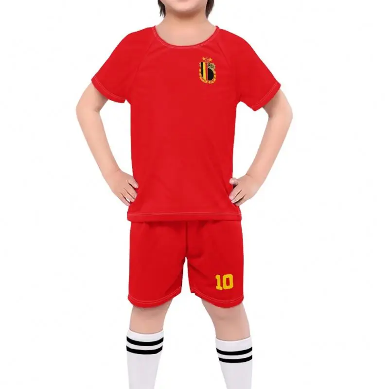 Custom Red Jersey Football Belgium Country Team Design Print Kids Football Team Uniform High Quality Football Jersey National