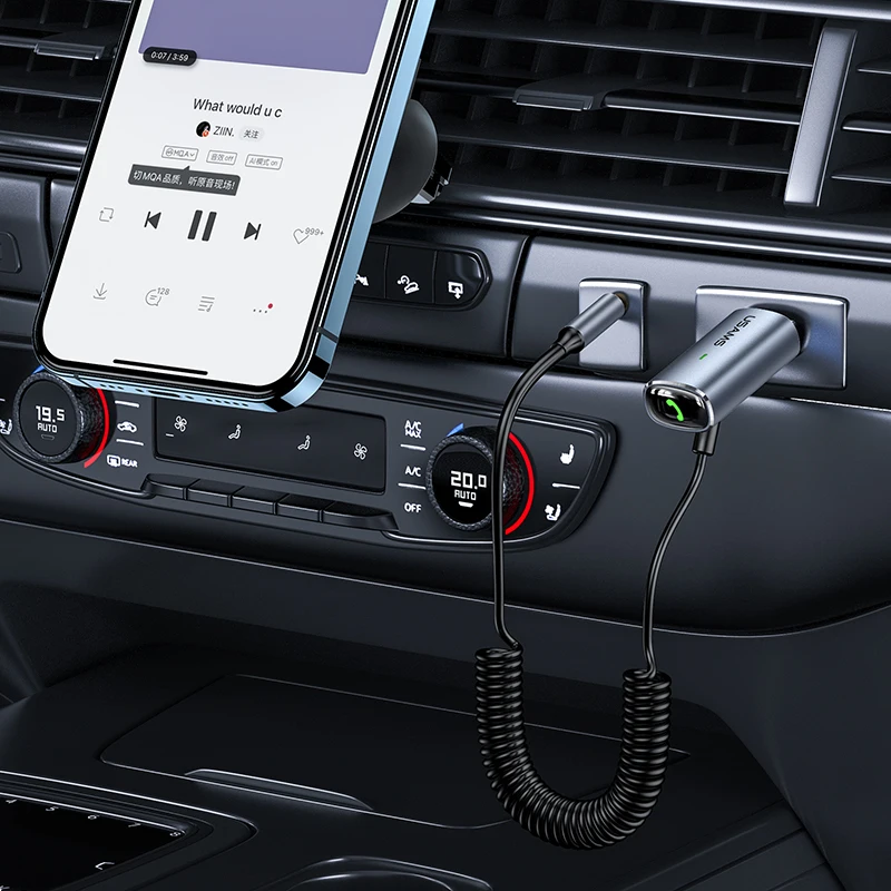 Автомобильные аксессуары USAMS новые продукты SJ504 BT 5,0 USB 3,5 мм AUX TF Аудио Адаптер алюминиевый сплав автомобильный беспроводной аудиоресивер