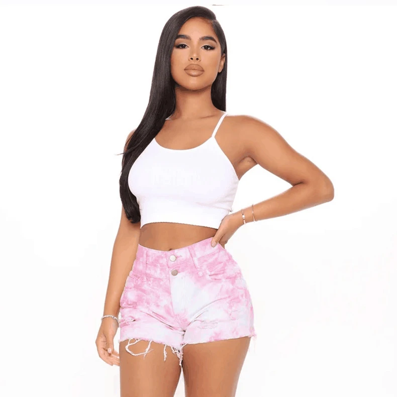 
 Женские джинсы Rummandy, Сексуальные облегающие шорты с завышенной талией и принтом, летние модные повседневные женские джинсовые обтягивающие шорты  