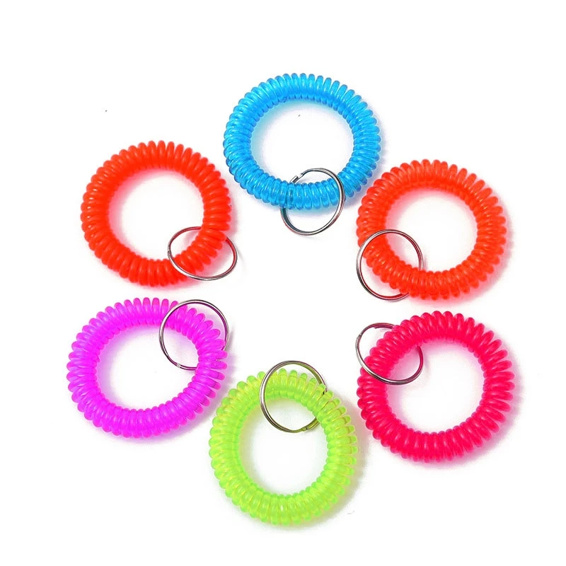 Colorful Spring  Flexible Spiral Wrist 2.5 Inch Coil Bracelet Coil Key Chain band Key Holder Key Ring for Sauna Pool Gym