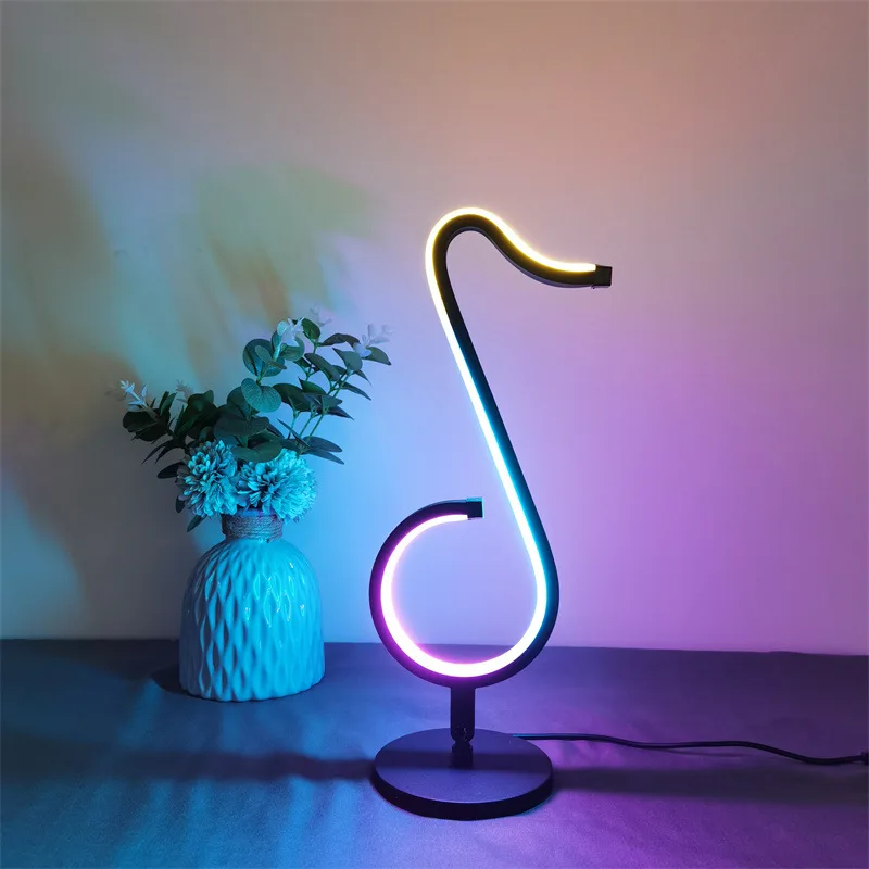 Nice Design Table Lamp Music Note Night Light RGB Multi Colors Light with Remote Control for Home Party Decoration Note Lamp