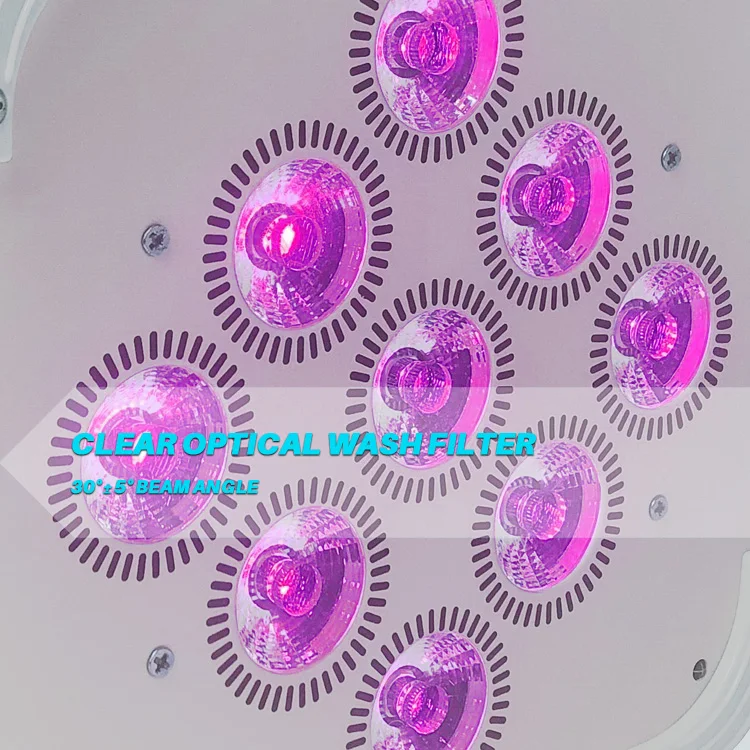 
Hot-Sale Wedding 9 18w RGBWA UV Battery Powered Wireless Slim Uplight Par LED 