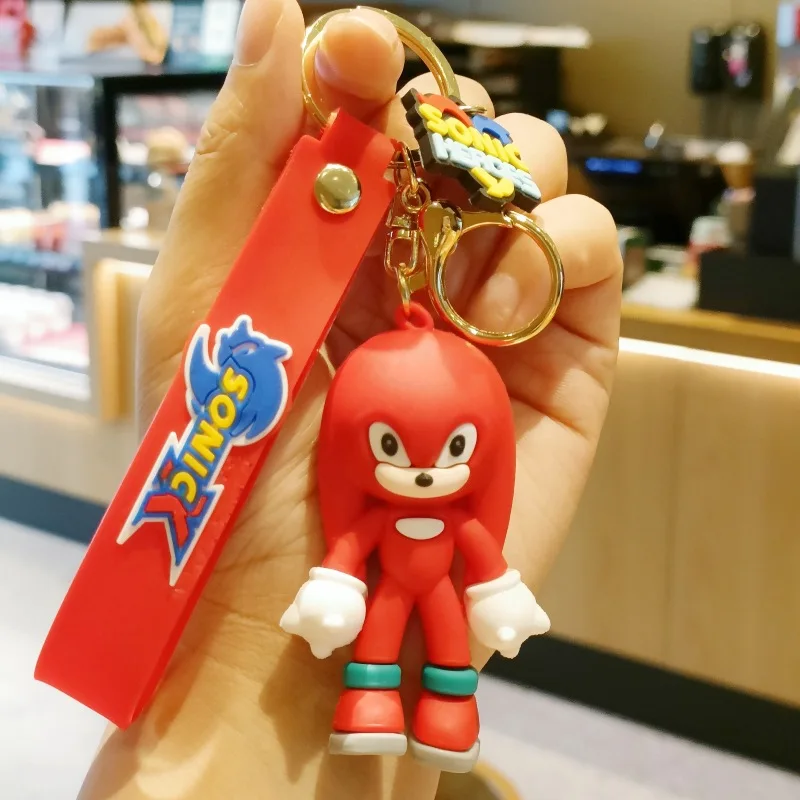 Soniced Tails 3d Keychain Toy And Bag Accessoryeyring Anime Character Key Chain Cute Cartoon 3D Figure Rubber Hedgehoged Soniced