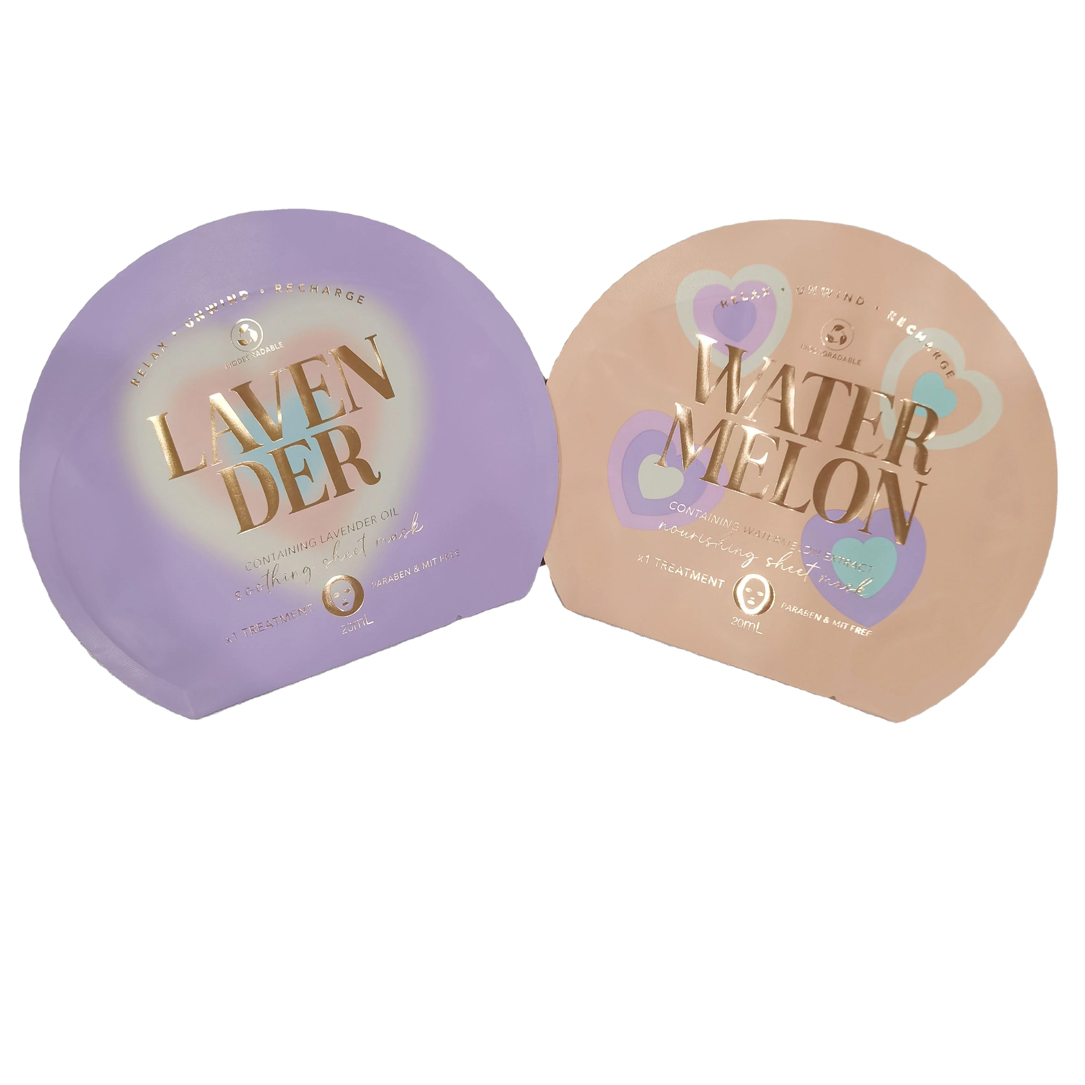 Aluminum Foil Cosmetic Sample Sachet Print Plastic 3 Sides Sealale Skin Care Facial Mask Packaging Beauty Sheet Bags