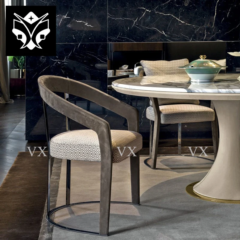 Italian Luxury Marble Table With Lazy Susan Modern Round Rotating Dining Table