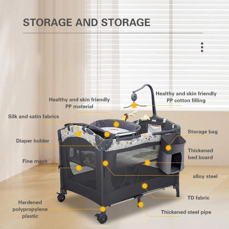 Multifunctional Portable Folding Baby Game New Born Bed Baby Crib Beds Newborn Baby