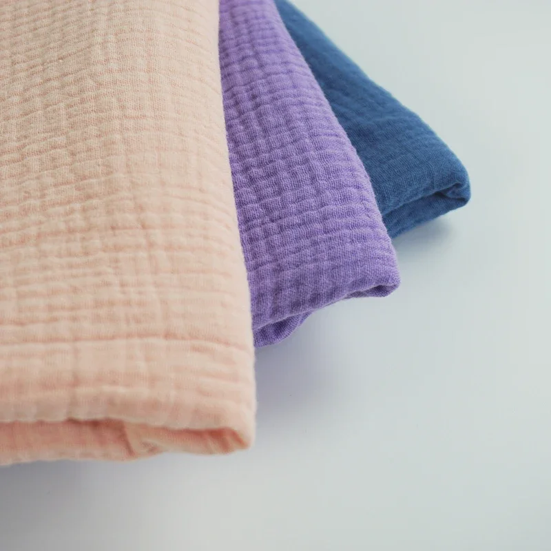 Wholesale Solid 6 layer gauze blanket muslin silk fabric wholesale cotton crepe muslin fabric for garment