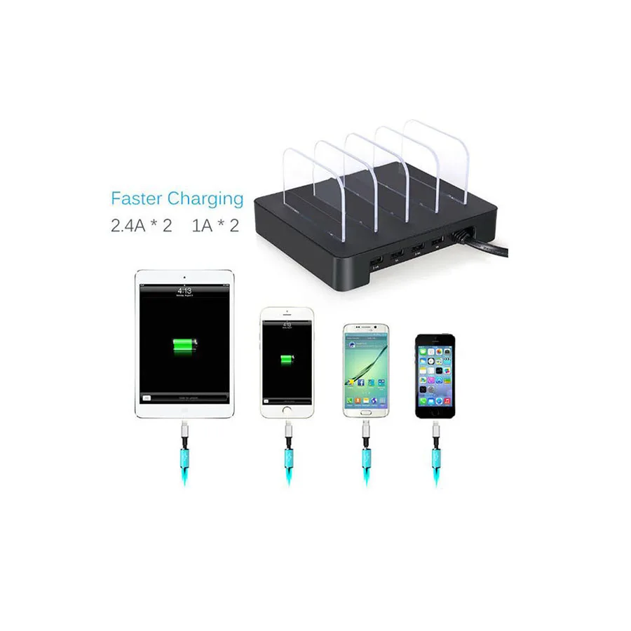 ABS material, 4 Ports Mini USB Desktop Charging Stand Organizer