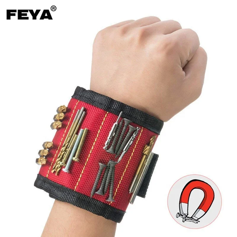 Adjustable Strong Magnetic Wristband 3 Rows Wrist Band For Holding Screws Nails Drill Bits And Small Tools Bracelet