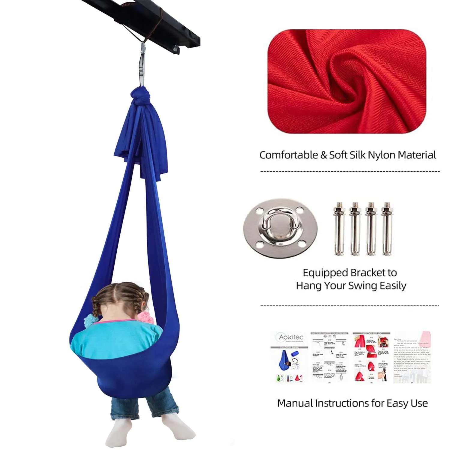 High-quality Good price Outdoor children elastic hammocks indoor and outdoor swing children sensory swing yoga hammock