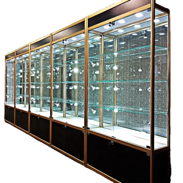 Mirror back Glass jewelry display cabinet