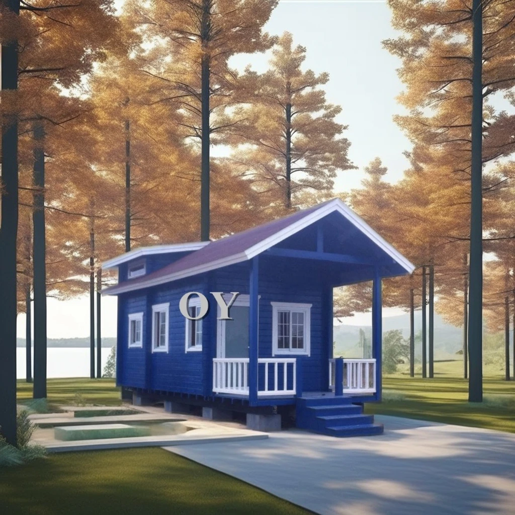 Professional Prefabricated Tiny House on Wheels for Bedroom Kitchen Living Room Wood Door Wooden Houses