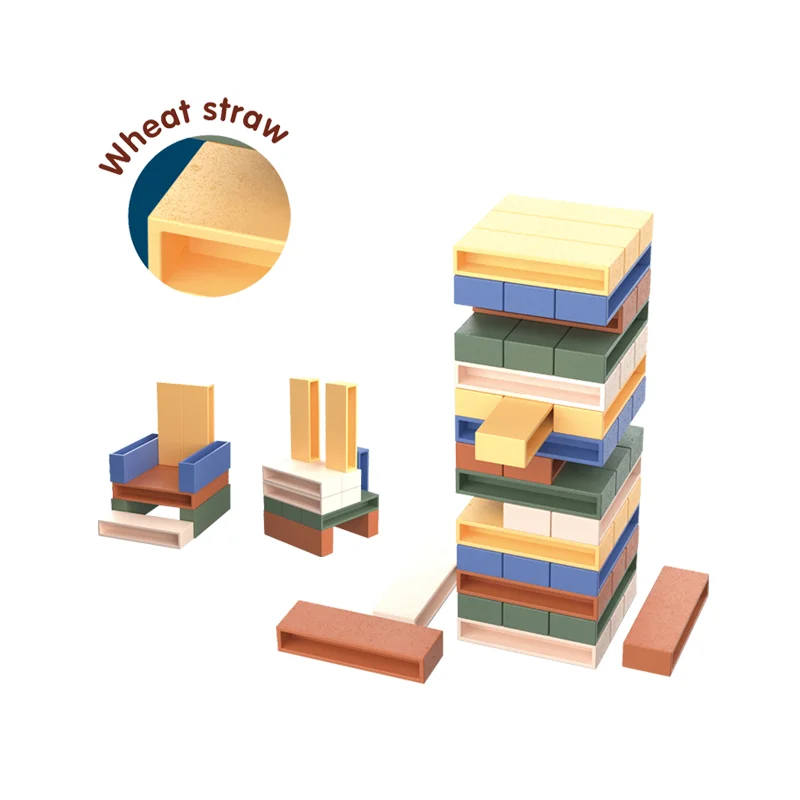 45-Piece Kids Educational Toy Plastic Stacking Building Blocks for 2-4 Year Olds DIY and Construction Style Assembly Toys