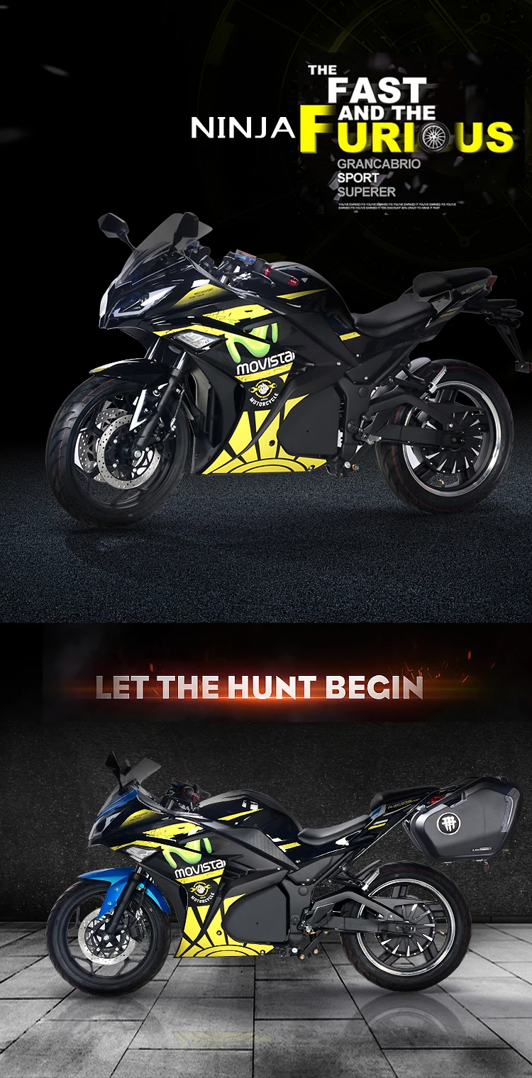 Высокоскоростные электрические мотоциклы streetmoto racing moto 5000 Вт 140 км/ч