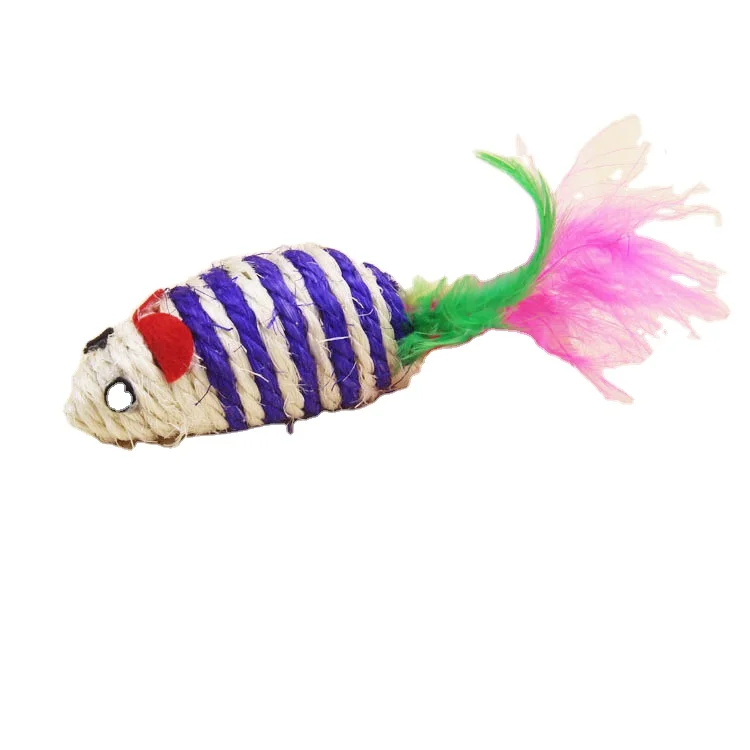 Wholesale 2021 Hot Selling Interactive Sisal Cat Mouse Toy Cat Scratcher Chew Toy
